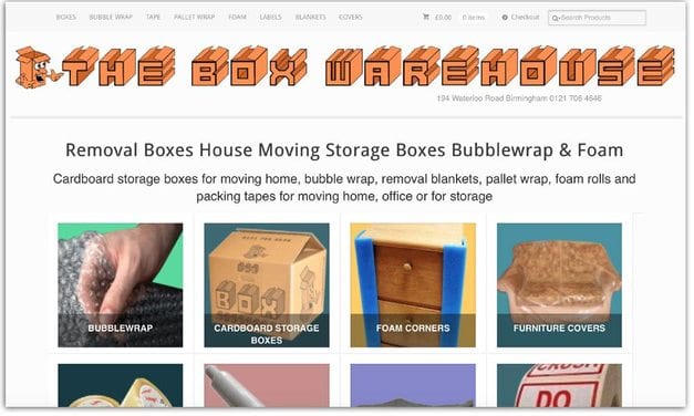 The Box Warehouse Website